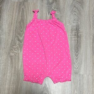 George Pink and White Polka Dot Kids Romper